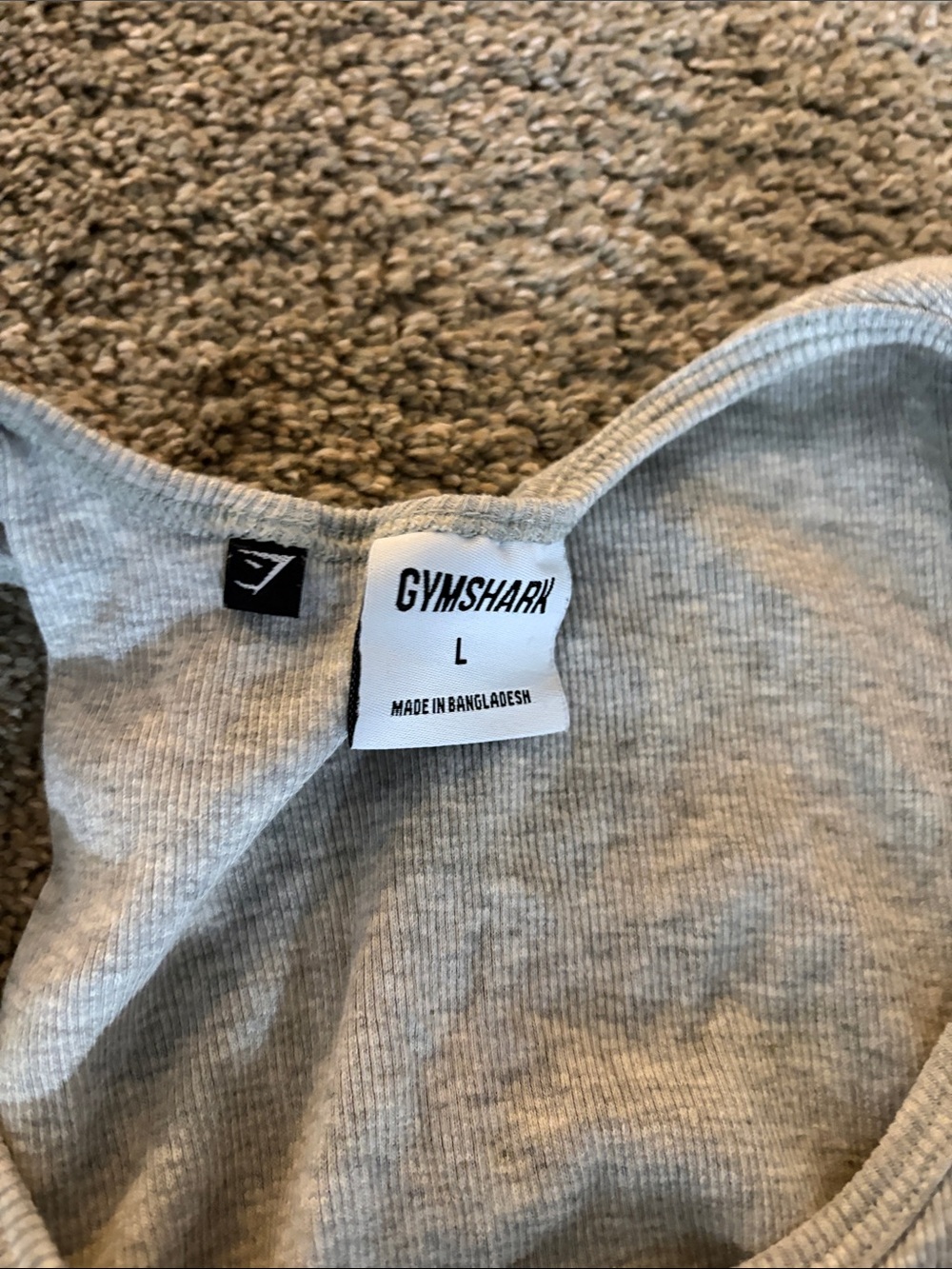 Grey Ribbed Tank Top - Picture 2 of 2